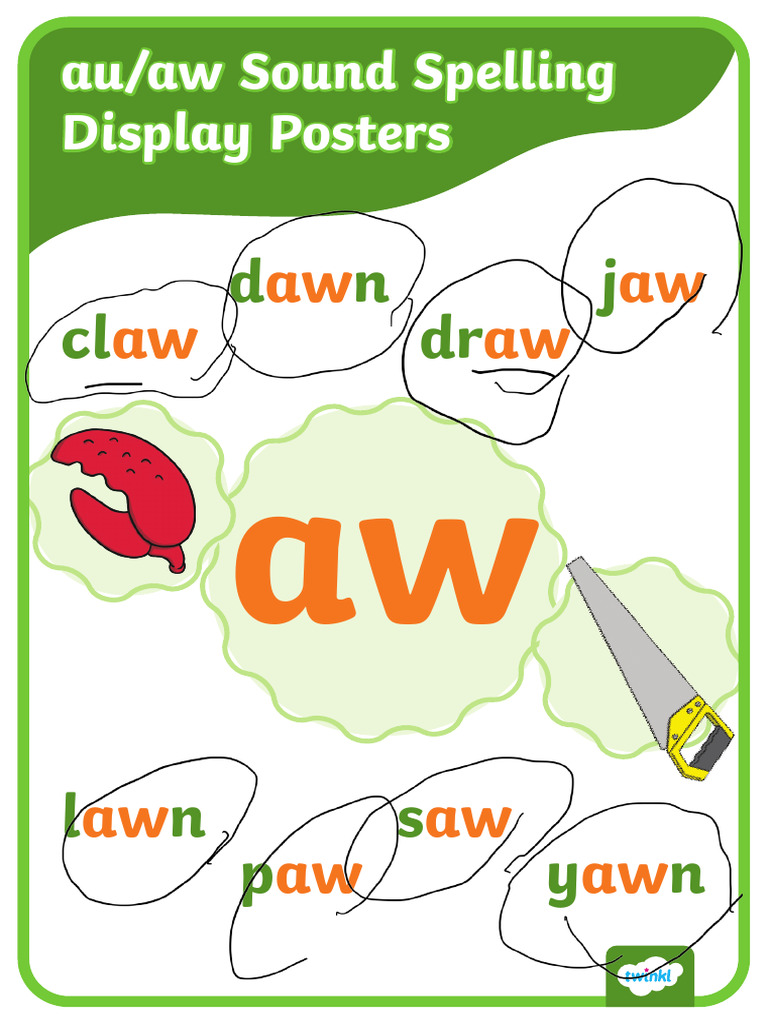 NZ e 1674935791 Au Aw Sound Spelling Display Posters Ver 1 | PDF
