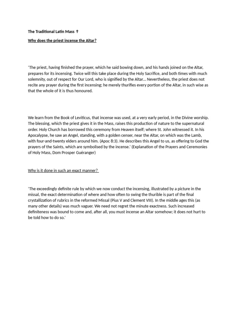 Understanding Altar Incensing in Mass | PDF