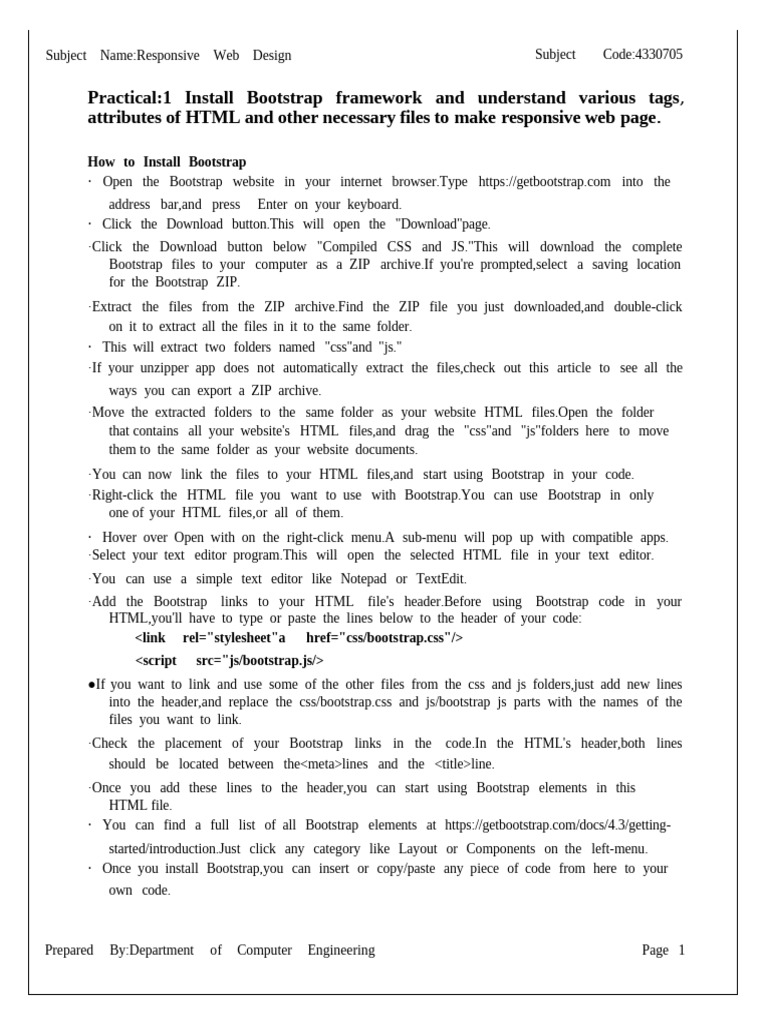RWD Practical Manual | PDF | Html | Websites