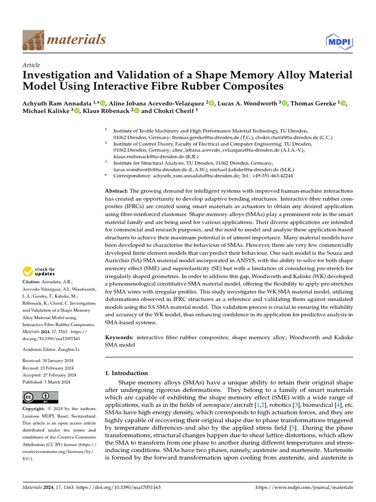 Shape Memory Alloy Model Validation | PDF | Shape Memory Alloy ...