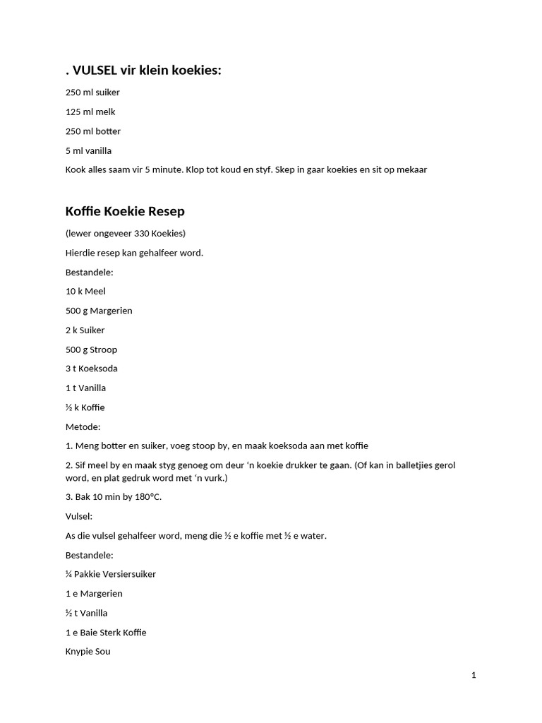 Kleinmond Resepte | PDF
