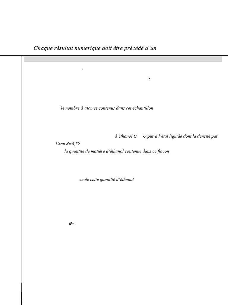 Calculs en chimie et physique des gaz | PDF | Gaz | Mole (unité)