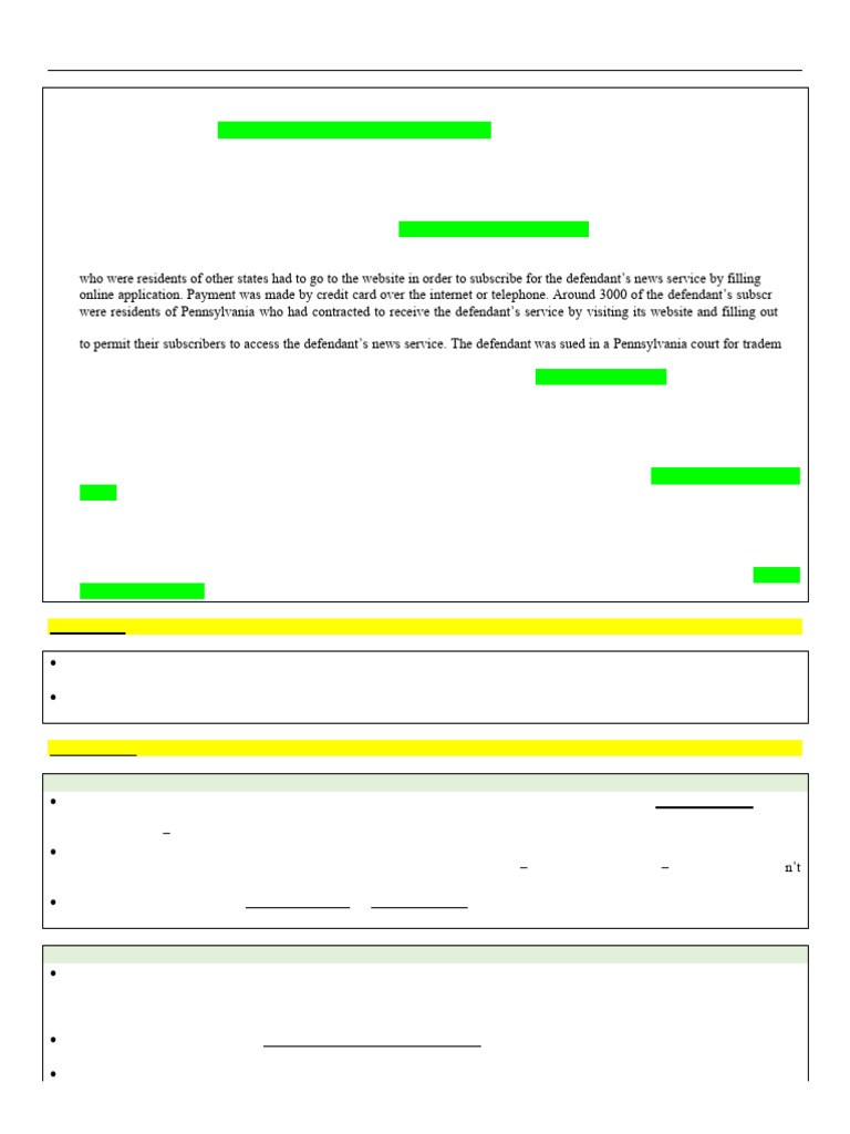 Jurisdiction in Cyberspace Explained | PDF | Minimum Contacts | Lawsuit