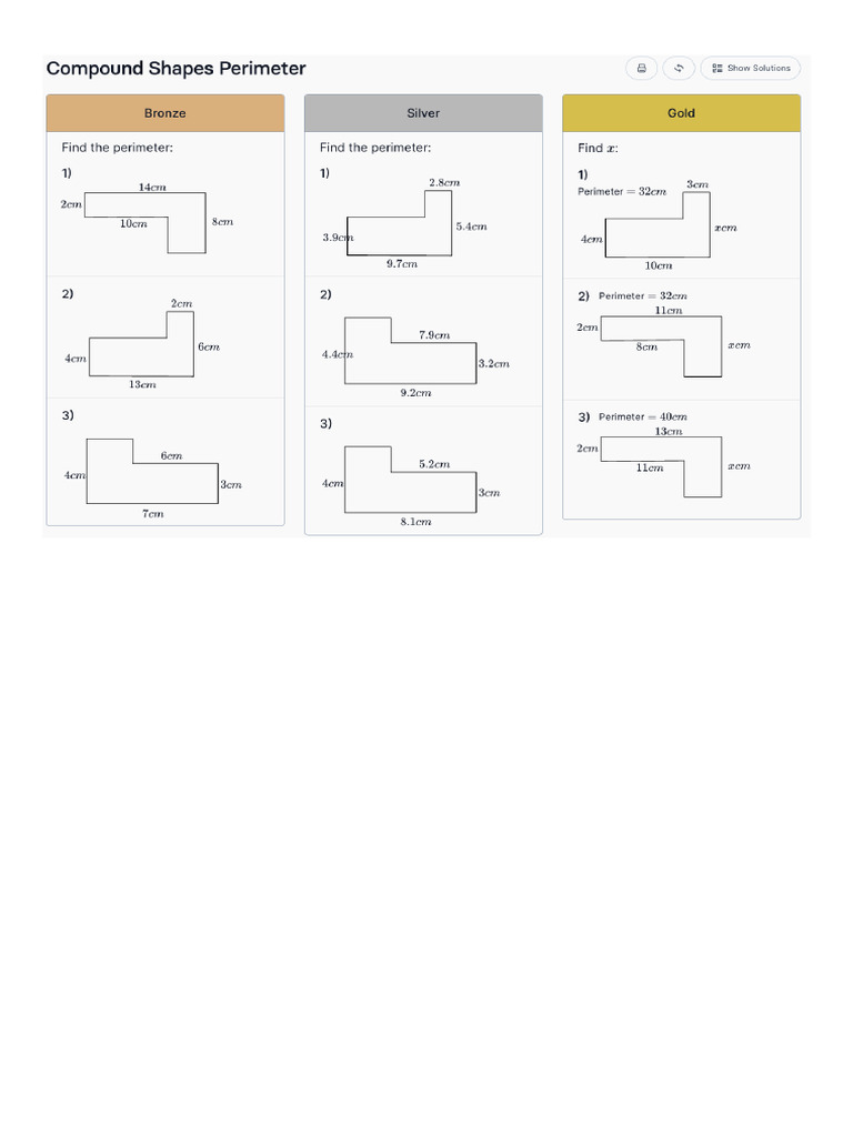 1b - Compound Shapes Perimeter | PDF