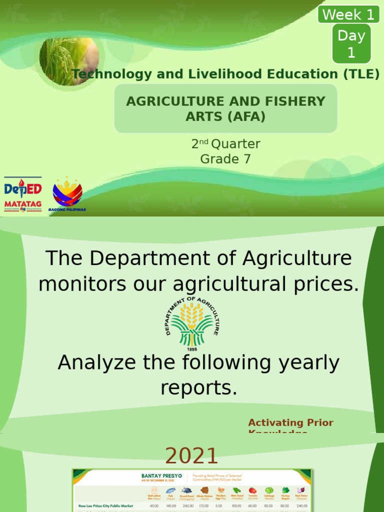 AFA Week 1 Day 1 | PDF | Agriculture | Farmer