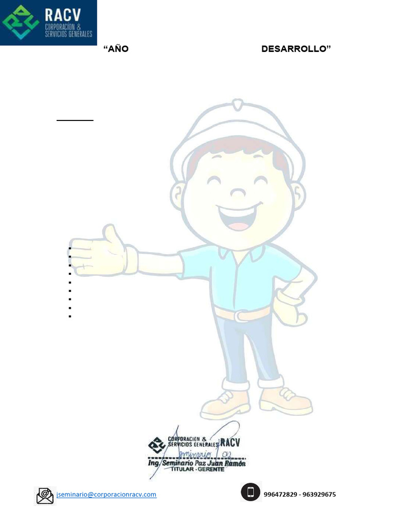 Servicios Generales Integrales RACV E.I.R.L | PDF