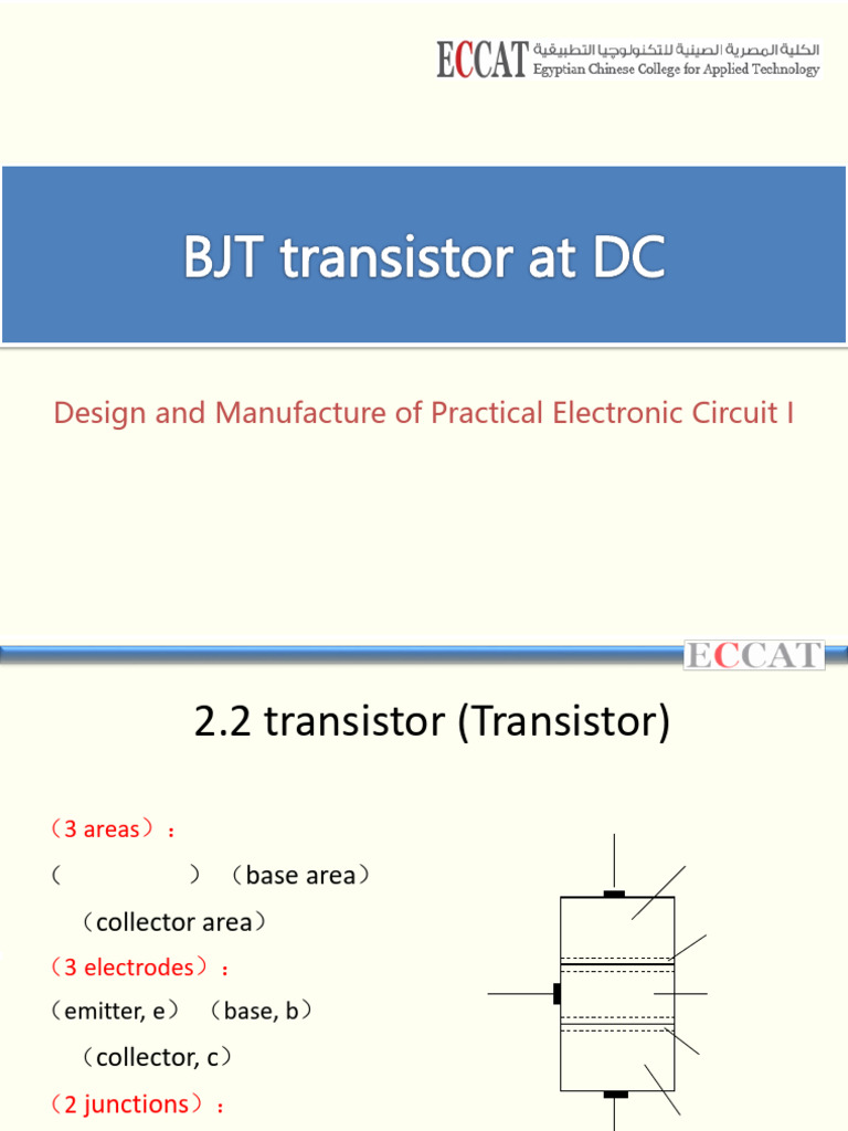 Lec 6 BJT at DC Electronics | PDF | Bipolar Junction Transistor ...