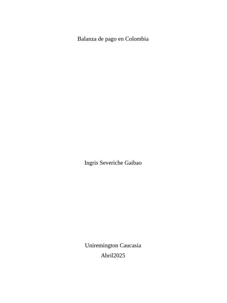 Balanza de Pagos en Colombia 2024 | PDF | Balance de pagos | Turismo