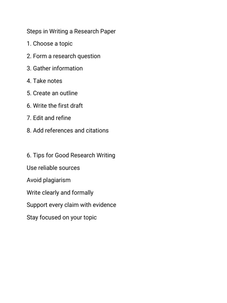 Steps in Writing A Research Paper | PDF