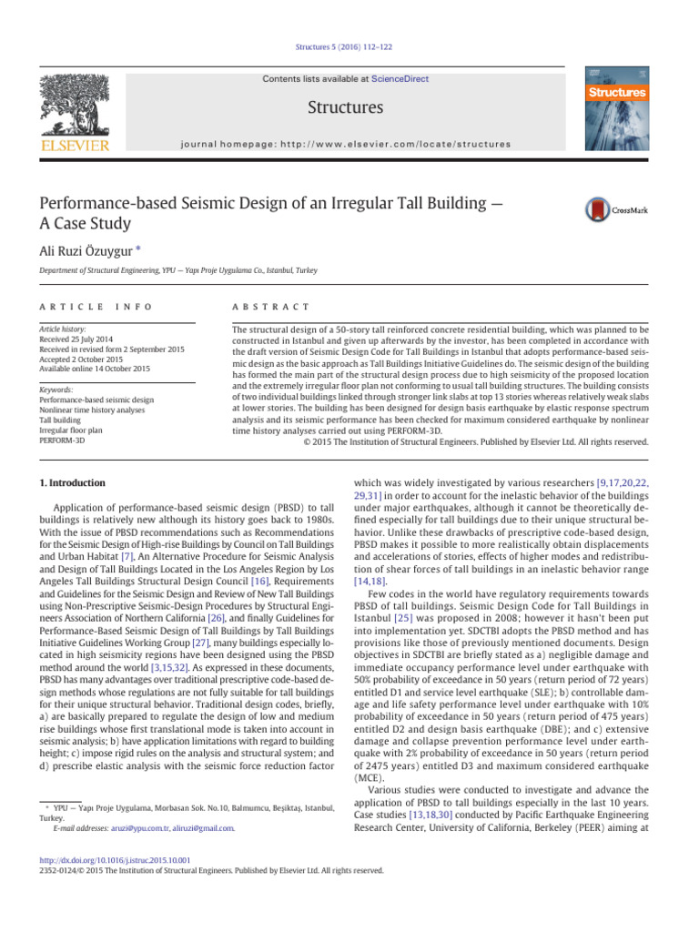 Seismic Design of Irregular Tall Building | PDF | Beam (Structure ...