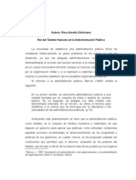 Rol del Talento Humano en la Administración Pública