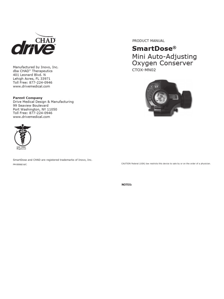 SmartDose Drive medical mini Auto adjunting oxygen Conserver CTOX-MN02 ...
