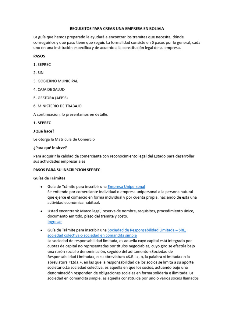 Requisitos para Crear Una Empresa | PDF | Business