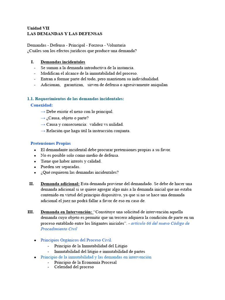 Demandas y Defensas en Proceso Civil | PDF | Demanda judicial | Ley ...