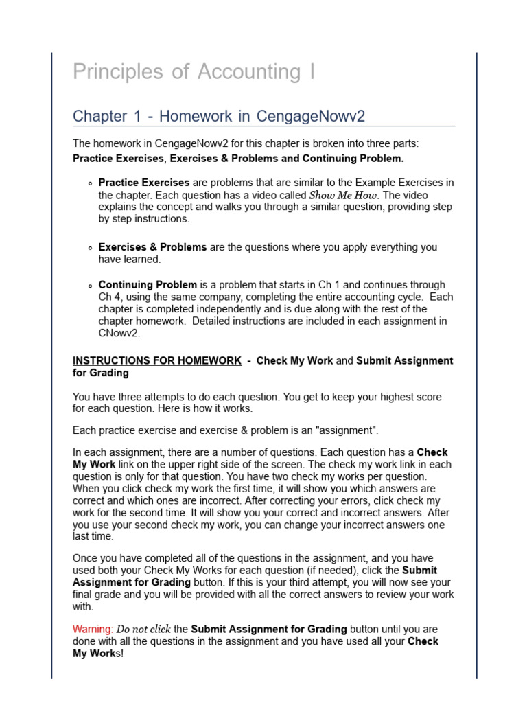 CengageNowv2 Accounting Homework Guide | PDF | Homework