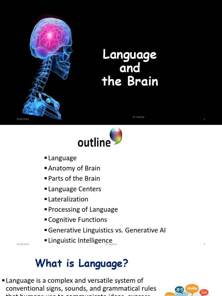 1 Language and The Brain-Merged | PDF | Cerebrum | Cerebral Cortex
