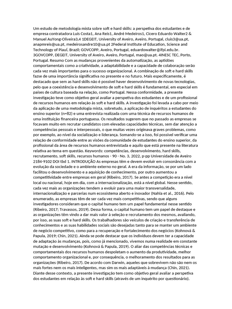 Perspectivas sobre Soft e Hard Skills | PDF | Gestão de recursos ...