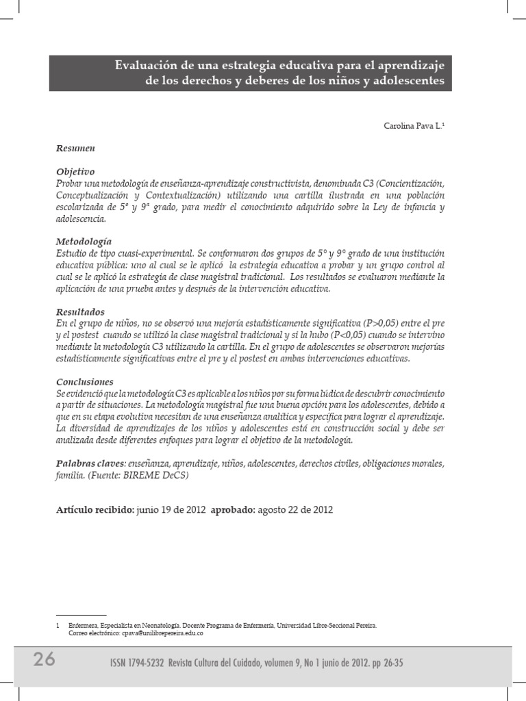 Evaluacion de Una Estrategia Educativa para El Aprendizaje | PDF ...