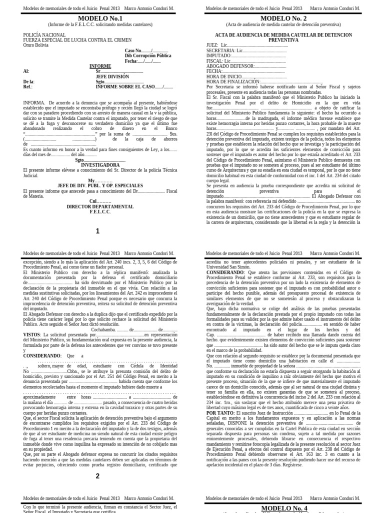 5.- FORENSE PENAL por marco antonio condori | PDF | Mandato | Fiscal