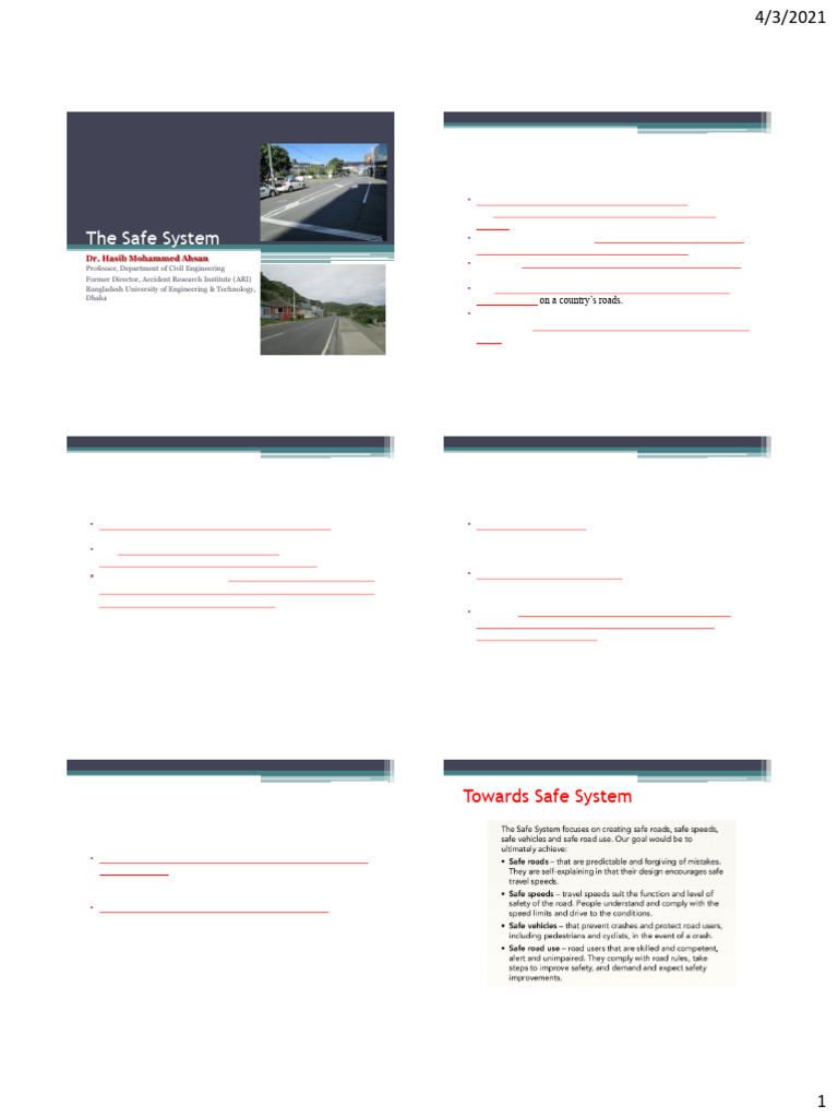 Safe System Approach to Road Safety | PDF | Traffic Collision | Safety