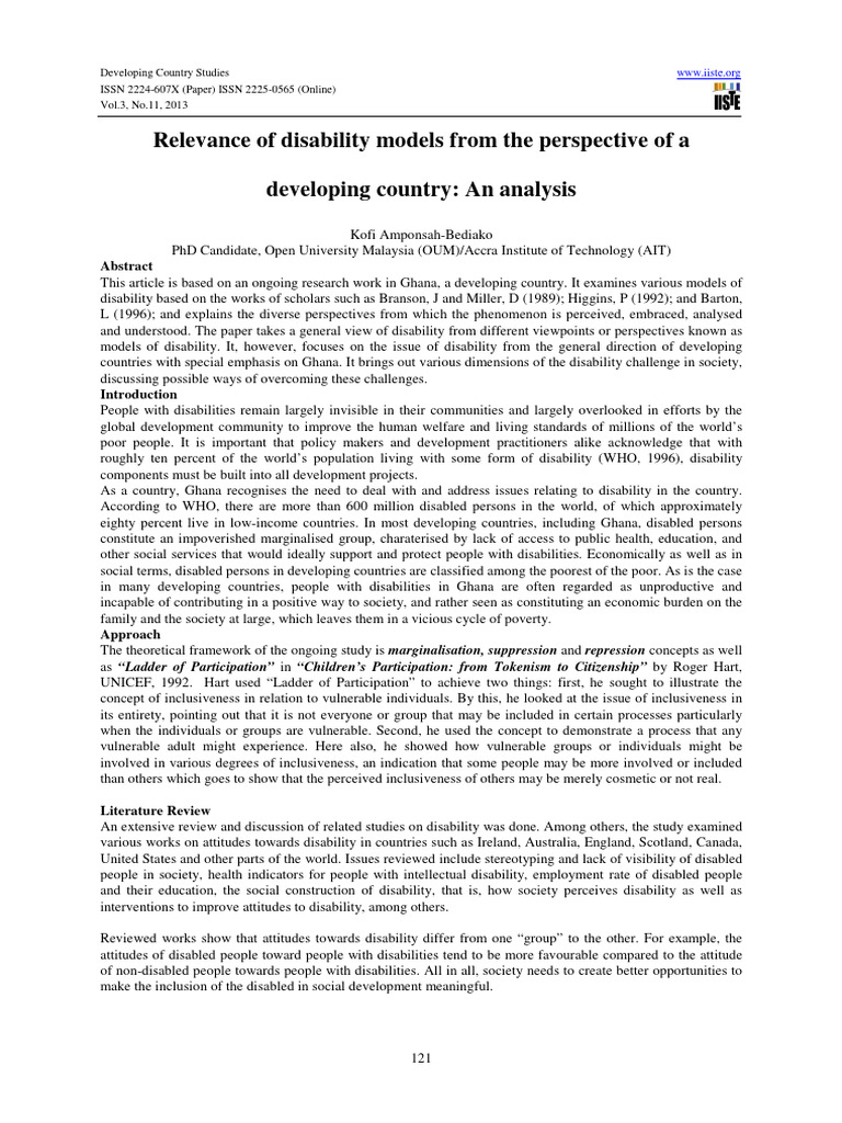 Disability Models in Developing Countries | PDF | Disability | Employment