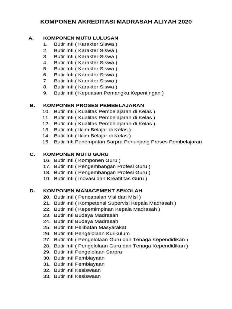 Komponen Akreditasi Pdf
