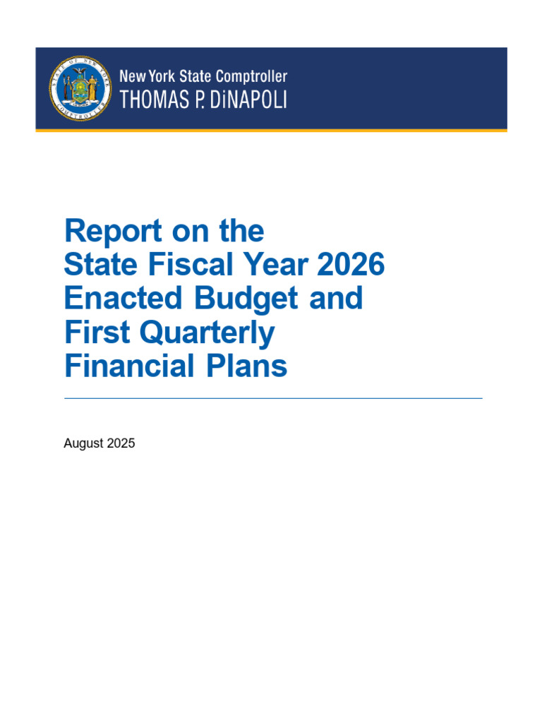 NY State FY 2026 Budget Report Analysis | PDF | Taxes | Reconciliation ...