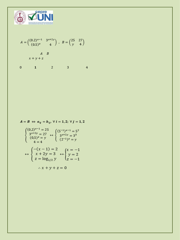 Sol Matrices | PDF | Matemáticas | Relaciones matematicas