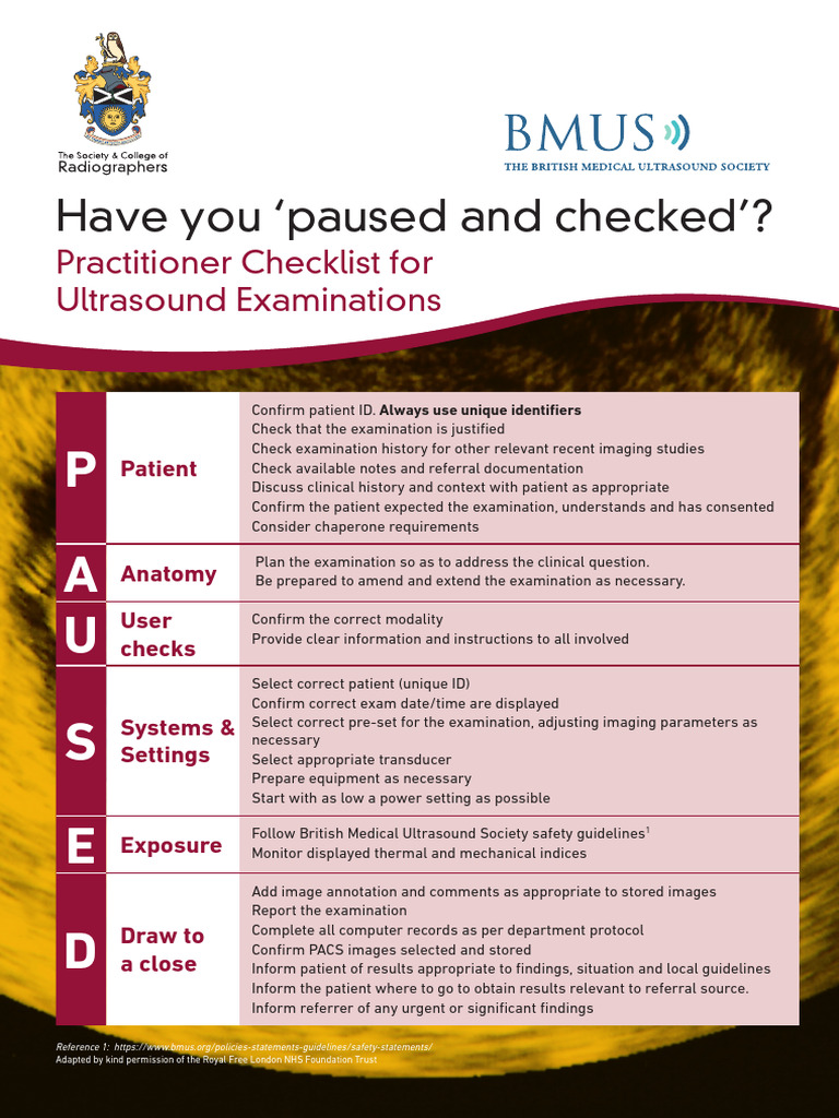 Pause Check 2016 A3 | PDF | Medical Imaging | Health Care