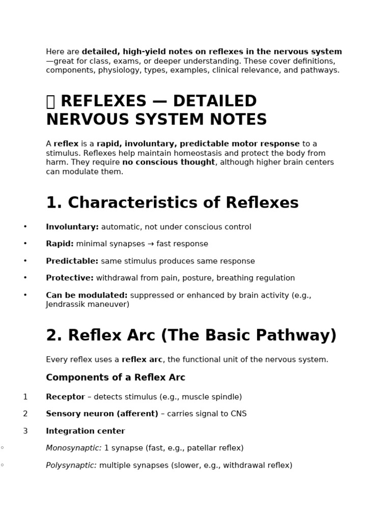nervous system reflexes | PDF | Motor Neuron | Nervous System