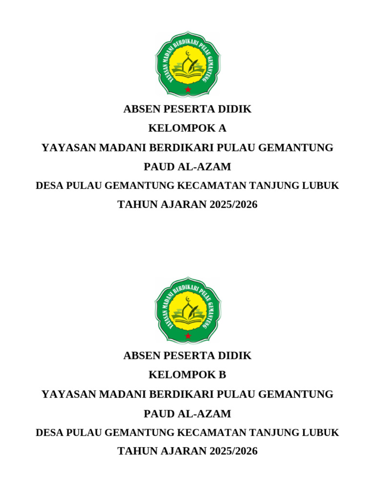 Cover Absen | PDF