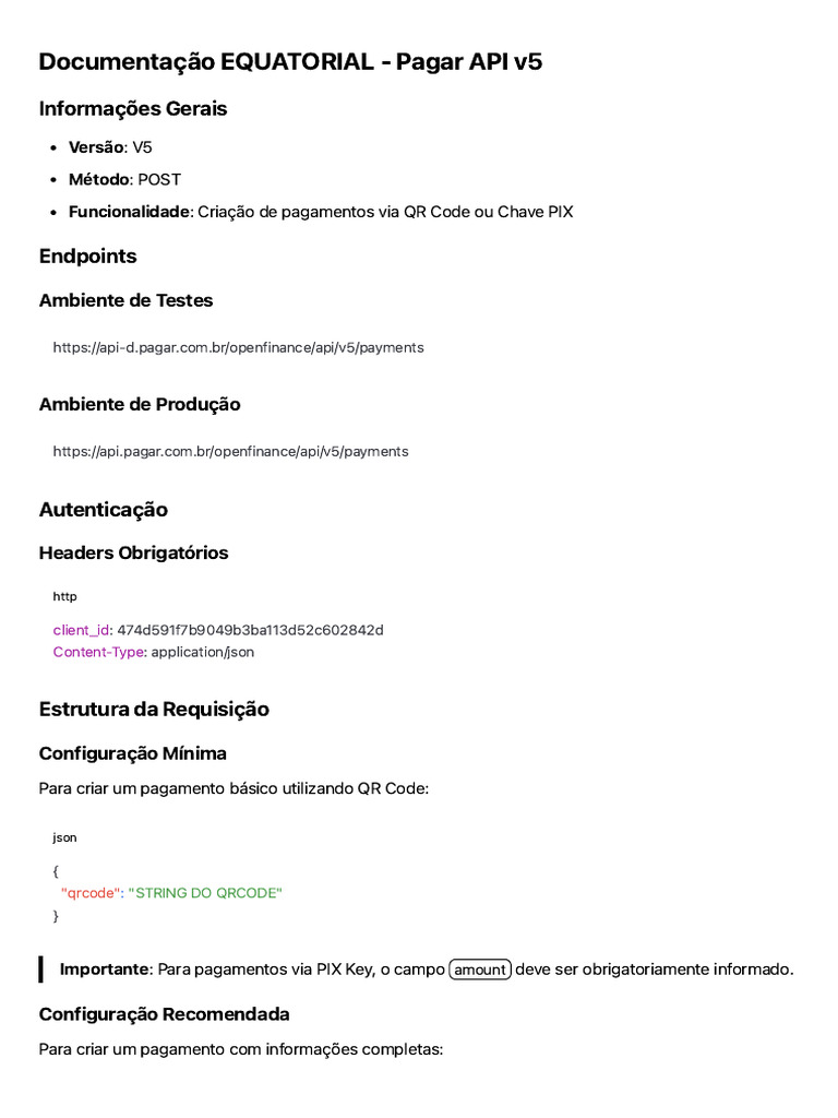 Documentação da API Pagar V5 | PDF | Json | Script Java