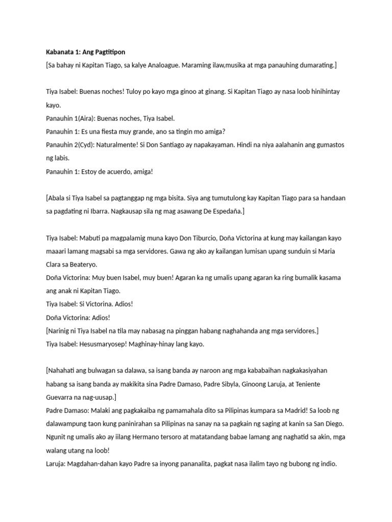 Noli Me Tangere Script | PDF