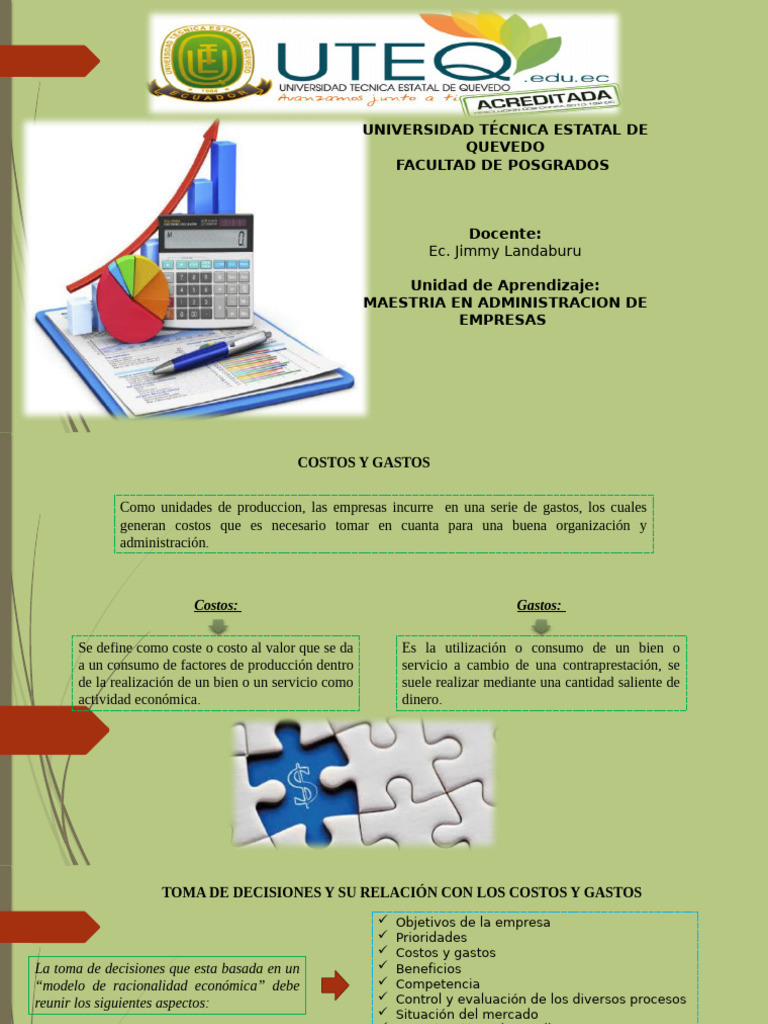 Costos y Gastos en Empresas: Claves para Decidir | PDF | Costo | Business