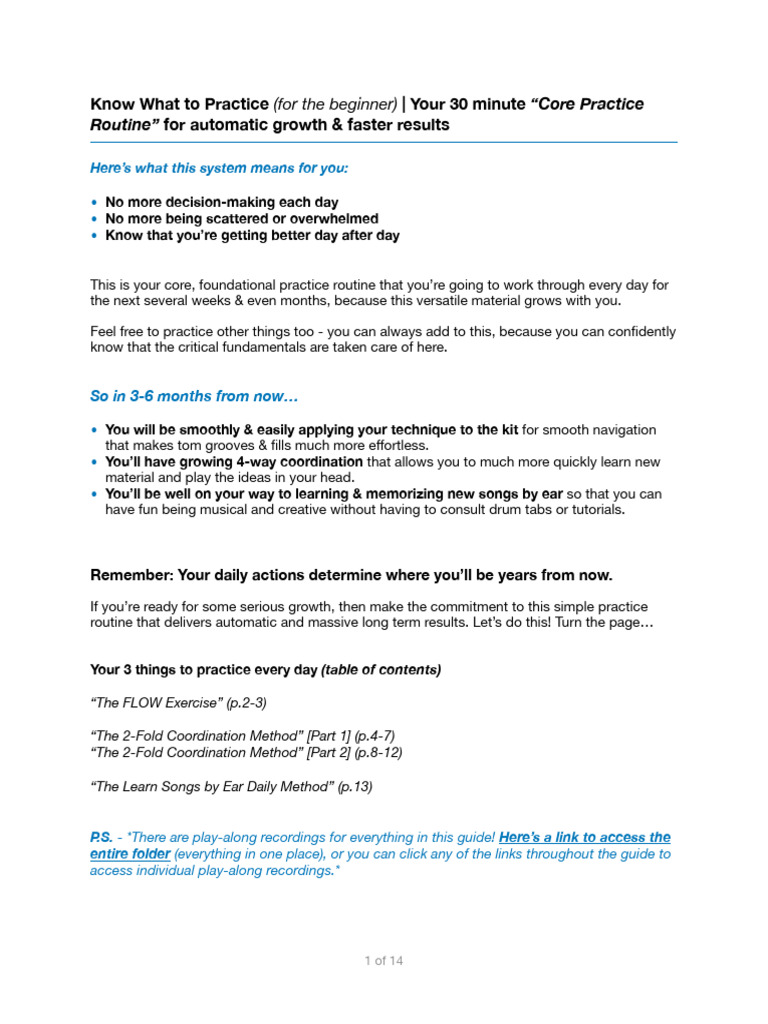 Beginner's Daily Drum Practice Guide | PDF | Tempo