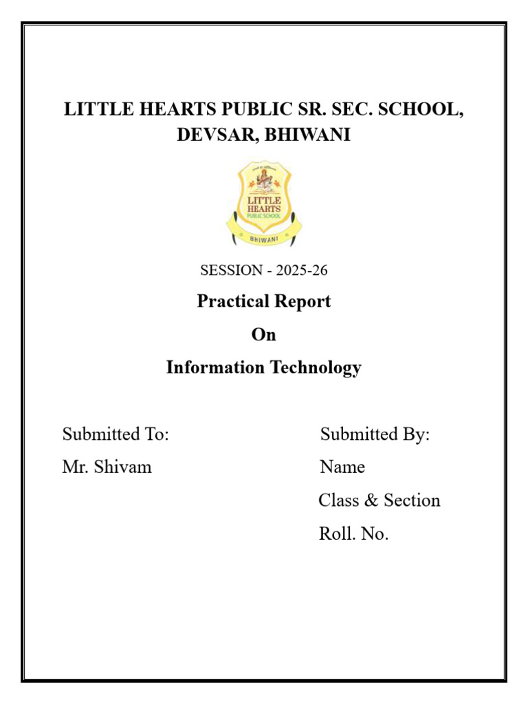 Practical Report Format 10th IT | PDF | Spreadsheet | Databases
