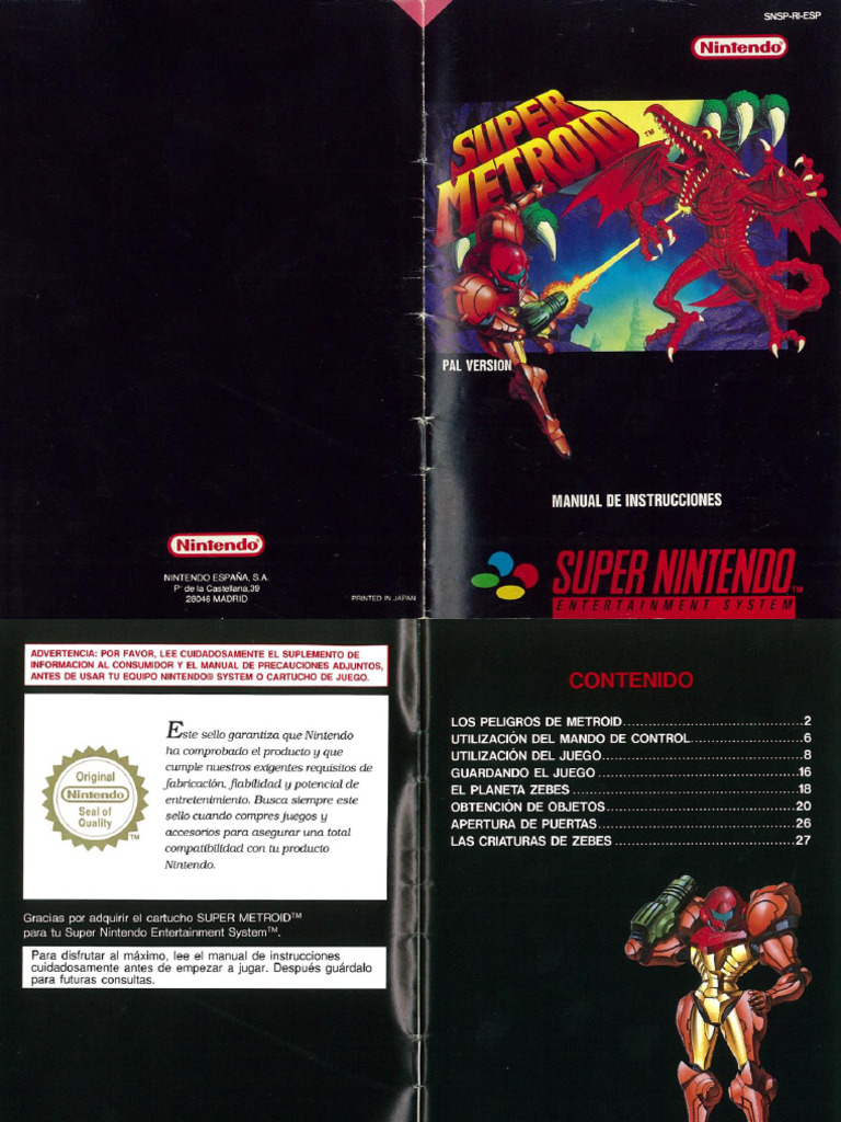 (Instrucciones) Super-Metroid (ESP) | PDF
