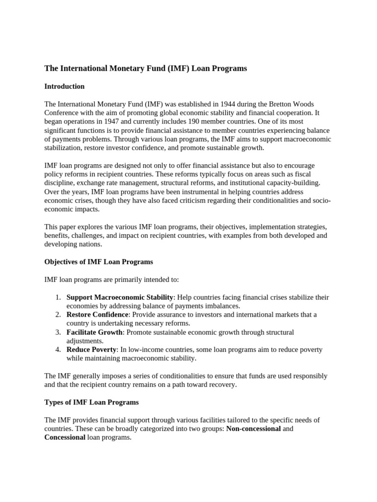 The International Monetary Fund | PDF | Cost Of Living | International ...