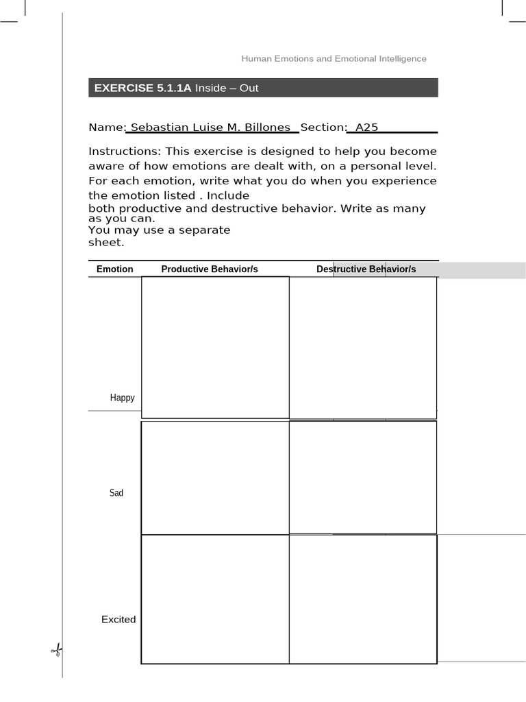 Exploring Emotions and Behaviors | PDF