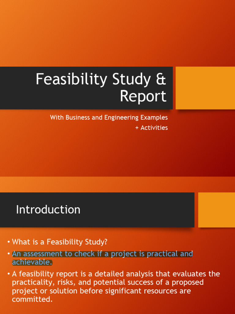Feasibility Study Guide with Examples | PDF | Feasibility Study | Risk