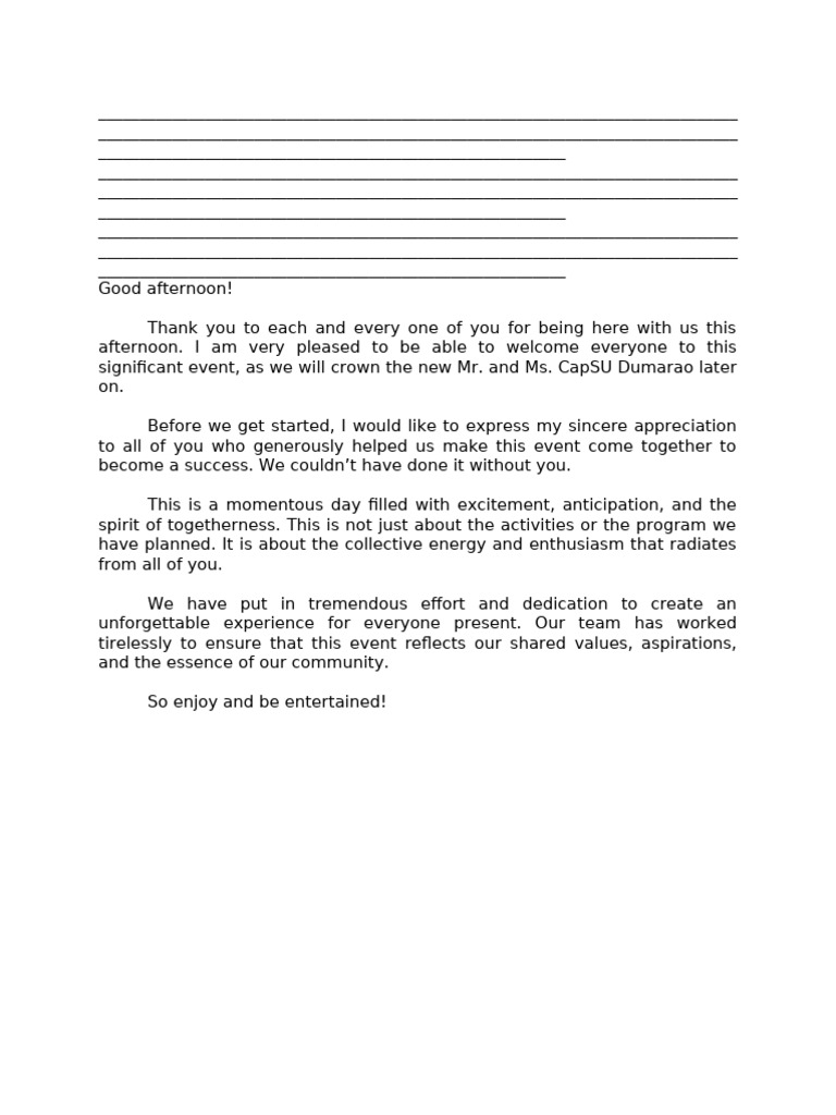 Message (Pageant 2023) | PDF
