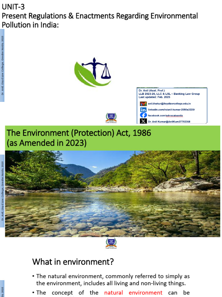 Environmental Protection Act Overview | PDF | Environmental Protection ...