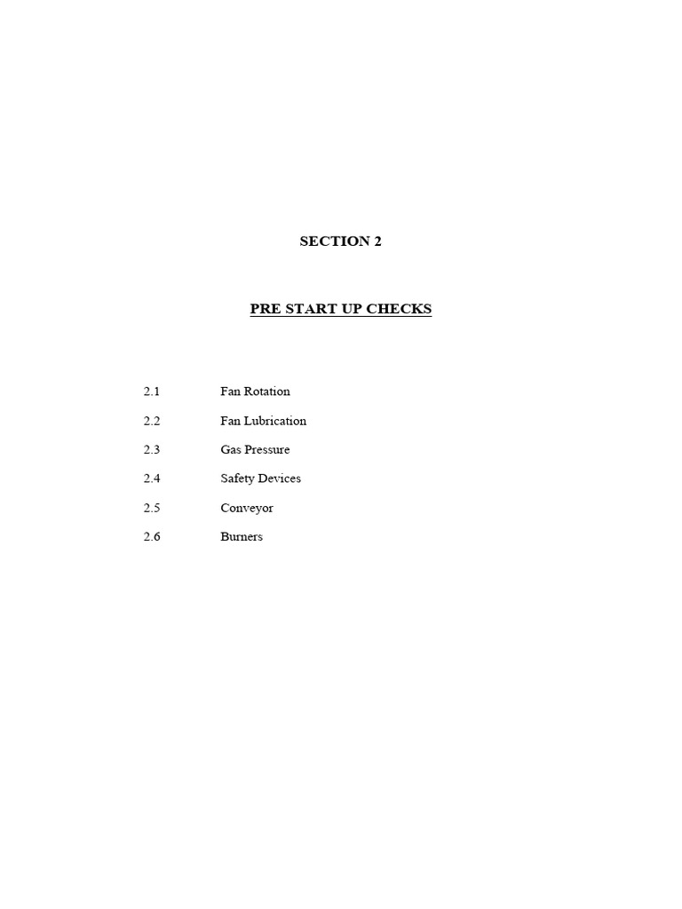 Pre Start-Up Equipment Checks Guide | PDF