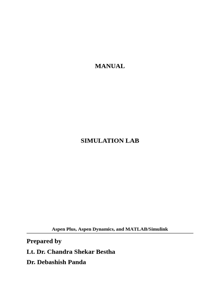 Chemical Engineering Simulation Lab Manual | PDF | Control Theory ...