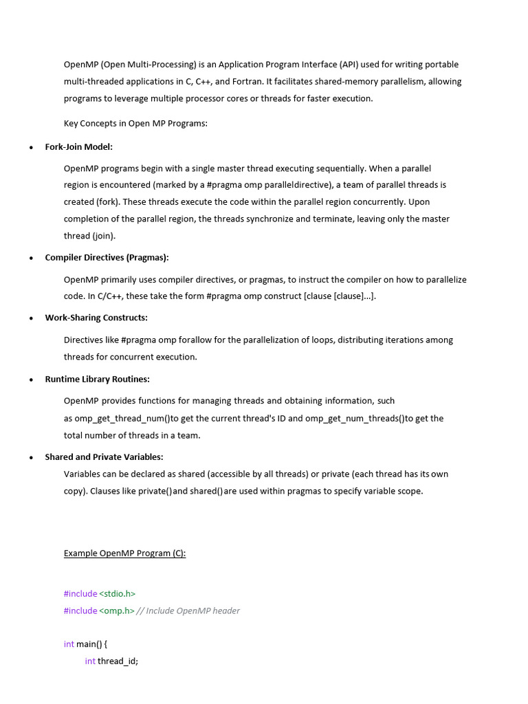 OpenMP Basics: Multi-Threading in C/C++ | PDF | Parallel Computing ...