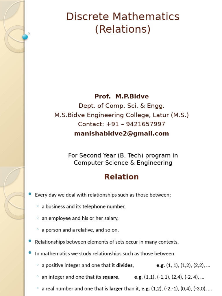 Understanding Relations in Discrete Mathematics | PDF | Matrix ...