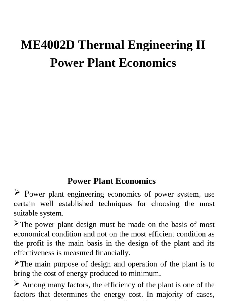 Power Plant Economics Overview | PDF | Depreciation | Power Station