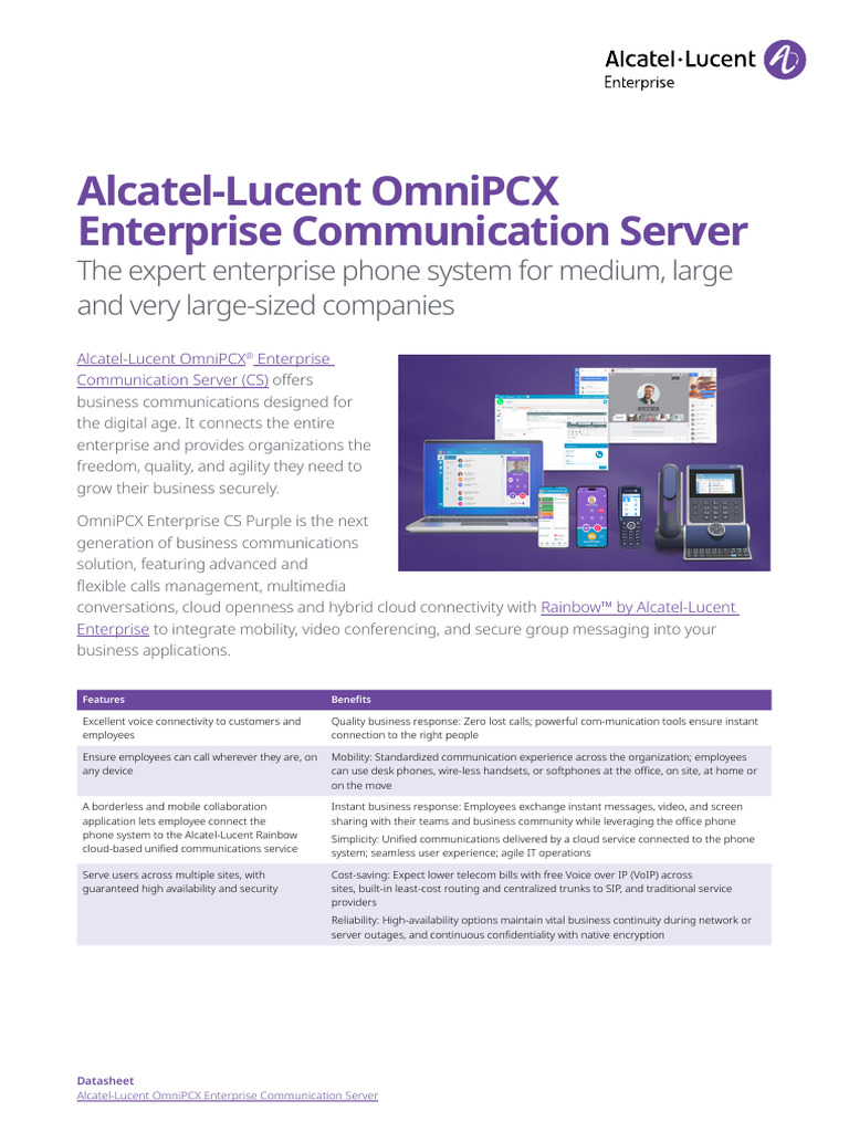 Omnipcx Enterprise Communication Server Datasheet en | PDF | Session ...