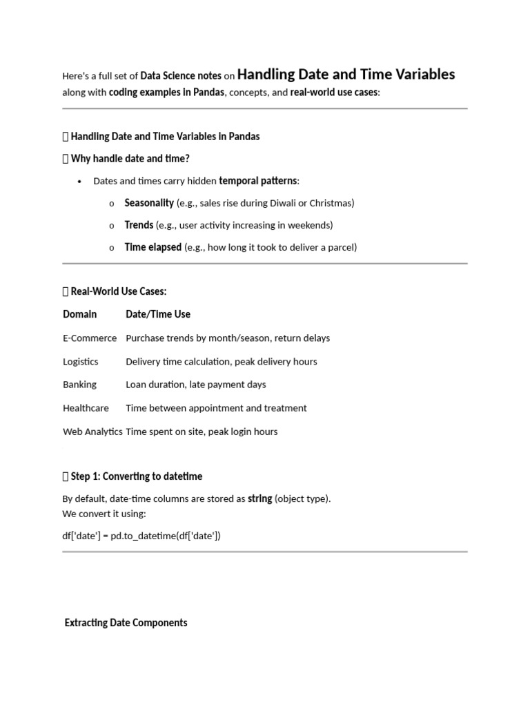 Date and Time Handling in Pandas | PDF | Software Engineering | Computing