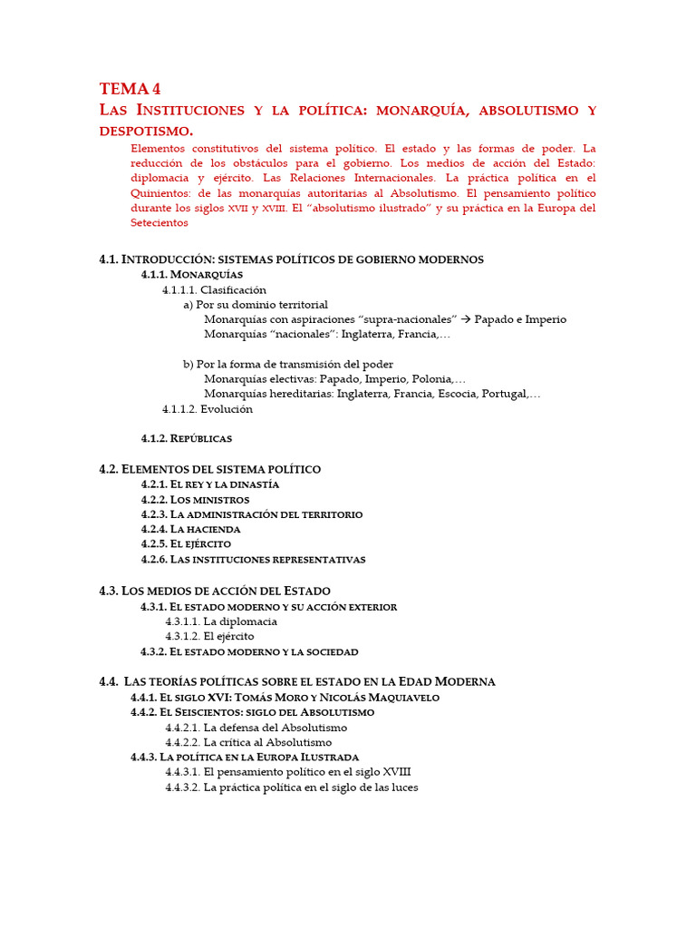 Tema 4. Esquema | PDF